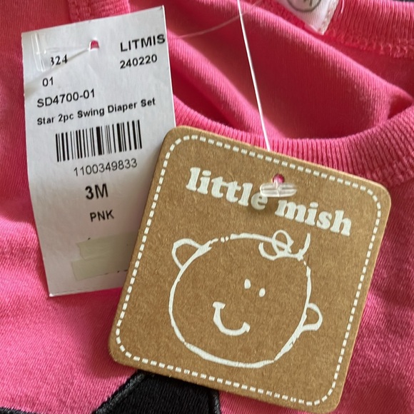 Little Mish 2 Piece Baby Swing Diaper Set, Checkered Star Size 3M AND White Hat - Picture 4 of 9